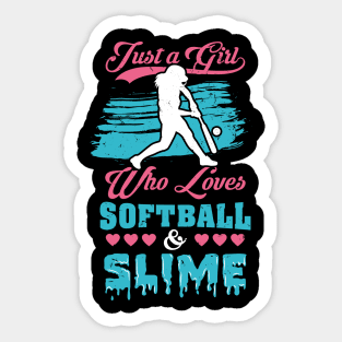 Softball And Slime Girls Sport Gift Sticker